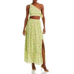 WAYF Women's Darlin Chiffon Cut-Out Summer Maxi Dress S B4HP